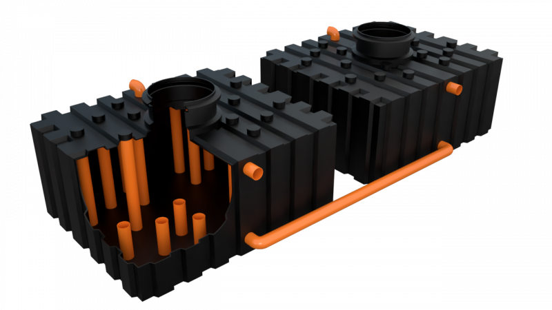 SPARTAKUS 8 m3 samonosný nízká plastová nádrž